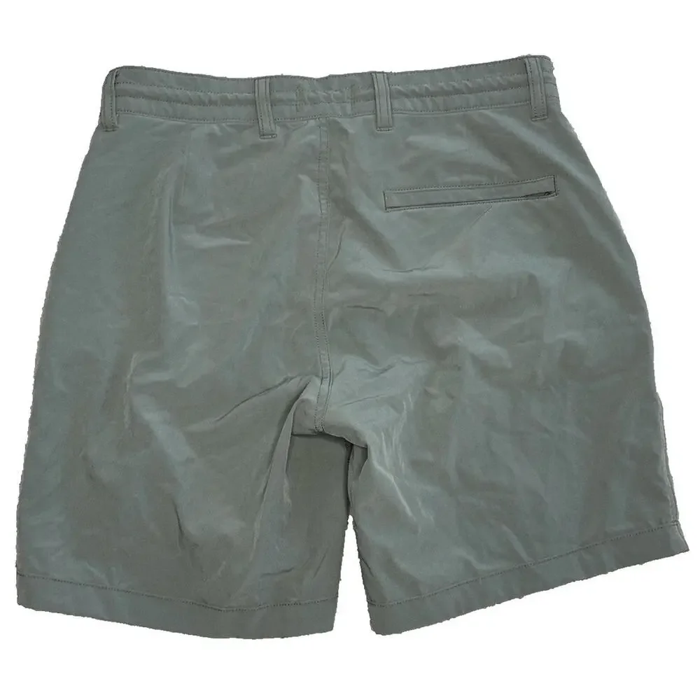 Wellen Shorts Hybrid Chino Men 30 Stretch Drawstring Zip Performance Olive Green - Picture 5 of 7